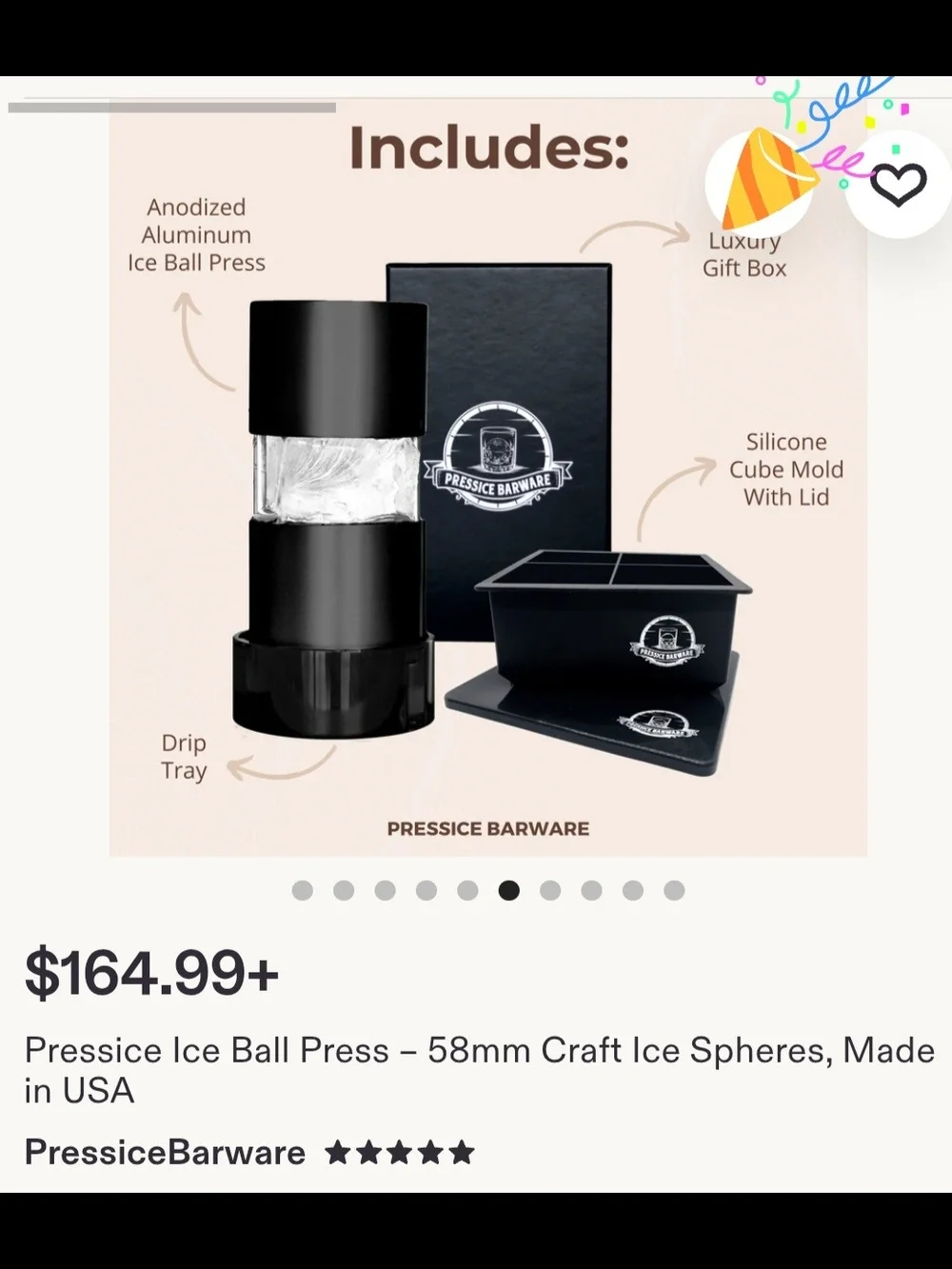 Blue Ice Ball Press - 58mm Craft Ice Sphere Maker